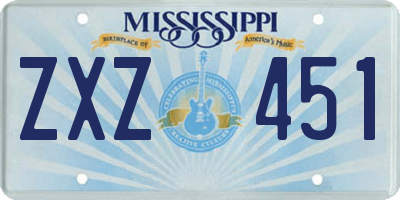 MS license plate ZXZ451