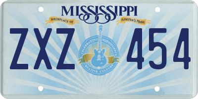 MS license plate ZXZ454