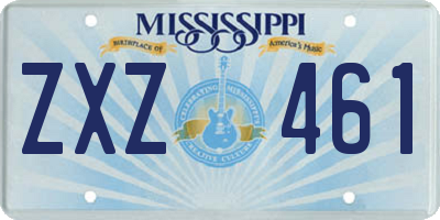 MS license plate ZXZ461