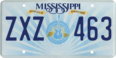 MS license plate ZXZ463
