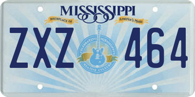 MS license plate ZXZ464