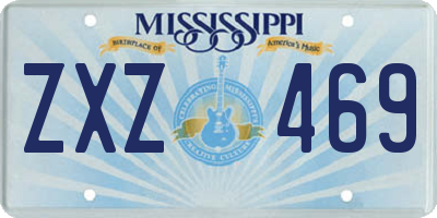 MS license plate ZXZ469