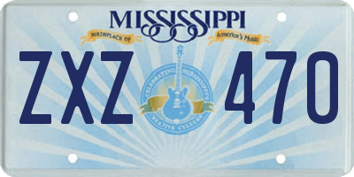MS license plate ZXZ470