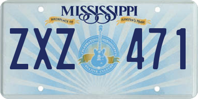 MS license plate ZXZ471