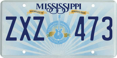MS license plate ZXZ473