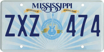 MS license plate ZXZ474