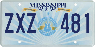 MS license plate ZXZ481