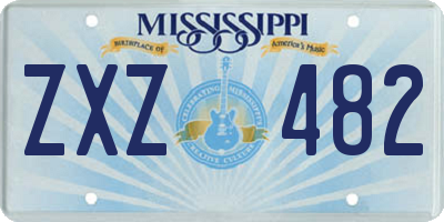 MS license plate ZXZ482