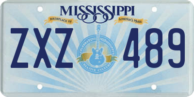 MS license plate ZXZ489