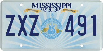 MS license plate ZXZ491