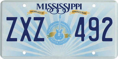 MS license plate ZXZ492