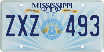 MS license plate ZXZ493
