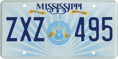 MS license plate ZXZ495