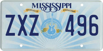 MS license plate ZXZ496