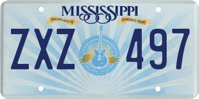 MS license plate ZXZ497