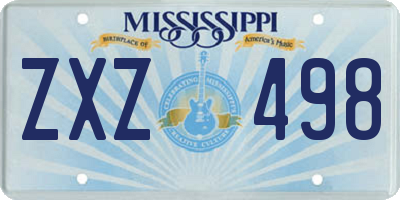 MS license plate ZXZ498