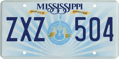 MS license plate ZXZ504