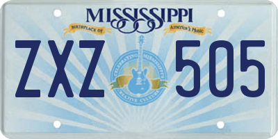 MS license plate ZXZ505