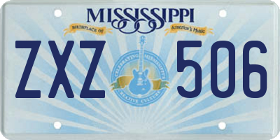 MS license plate ZXZ506