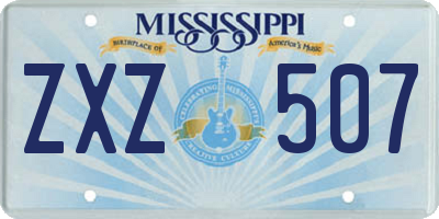 MS license plate ZXZ507