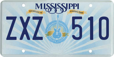 MS license plate ZXZ510