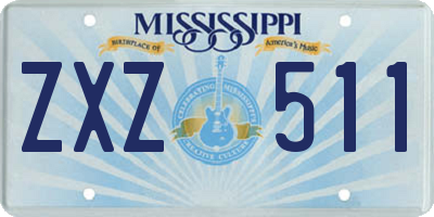 MS license plate ZXZ511