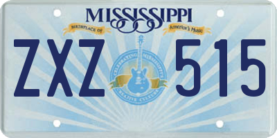 MS license plate ZXZ515