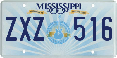 MS license plate ZXZ516