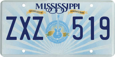 MS license plate ZXZ519