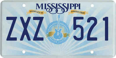 MS license plate ZXZ521