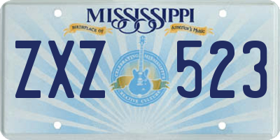 MS license plate ZXZ523