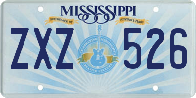 MS license plate ZXZ526