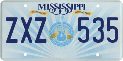 MS license plate ZXZ535