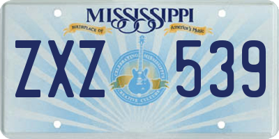 MS license plate ZXZ539