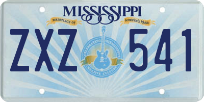 MS license plate ZXZ541