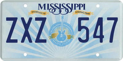 MS license plate ZXZ547