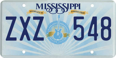 MS license plate ZXZ548
