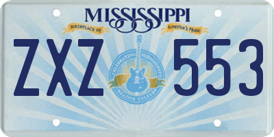 MS license plate ZXZ553