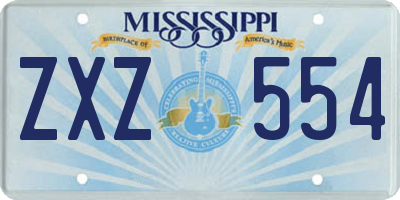 MS license plate ZXZ554