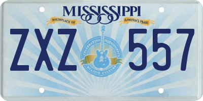 MS license plate ZXZ557