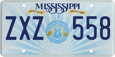 MS license plate ZXZ558