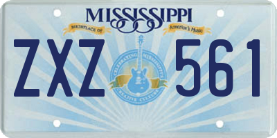 MS license plate ZXZ561