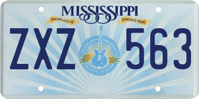 MS license plate ZXZ563