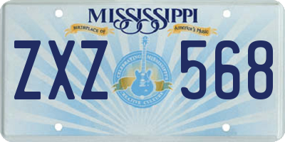 MS license plate ZXZ568