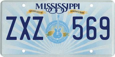 MS license plate ZXZ569