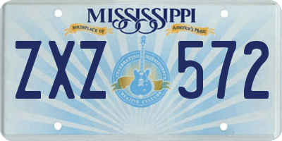 MS license plate ZXZ572