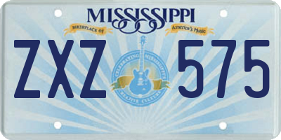MS license plate ZXZ575