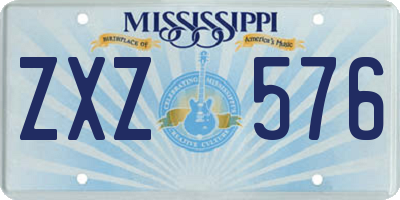 MS license plate ZXZ576
