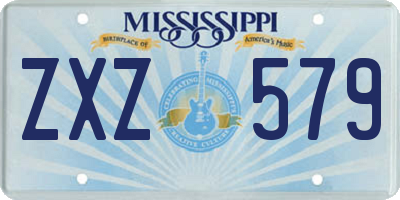 MS license plate ZXZ579