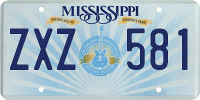 MS license plate ZXZ581